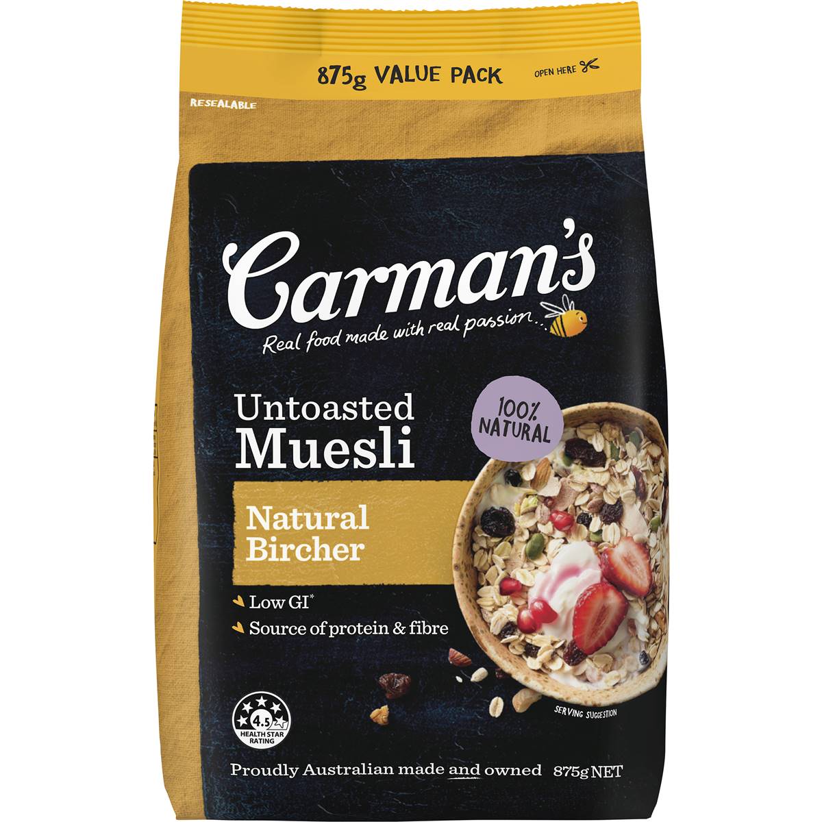 Carman's Muesli Natural Bircher 875g