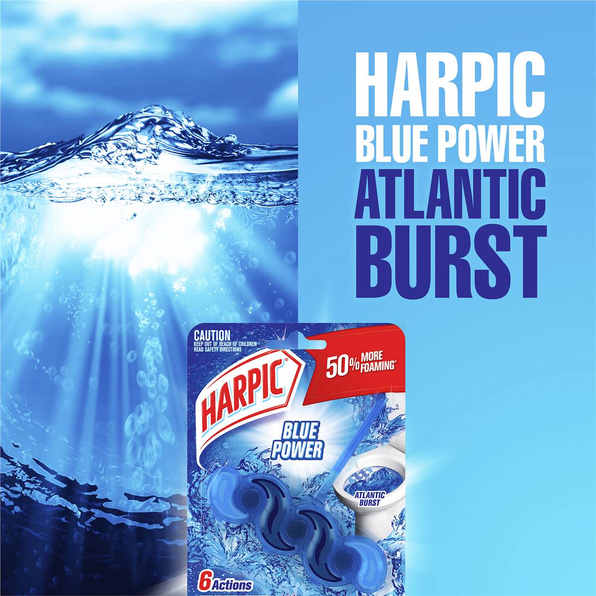 Harpic Blue Power Atlantic Burst Toilet Cleaner Block 2 Pack