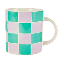 Lilac Green Grid Mug