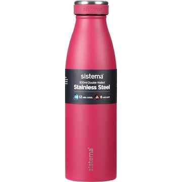 Sistema Hydration Stainless Steel Drink Water Bottle Assorted 500mL