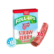 UNCLE TOBYS ROLL-UPS STRAWBERRY FUN PRINTS SNACKS MADE WITH REAL FRUIT