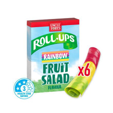 UNCLE TOBYS ROLL-UPS RAINBOW FRUIT SALAD SNACKS MADE WITH REAL FRUIT
