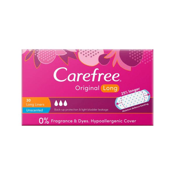 CAREFREE ORIGINAL LONG UNSCENTED LINERS 30 PACK