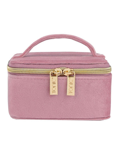 Luxe Velvet Cube Jewellery Bag in Musk