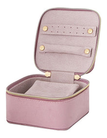 Luxe Velvet Cube Jewellery Bag in Musk
