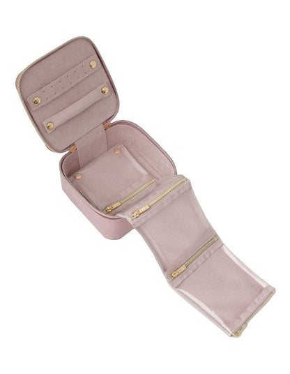 Luxe Velvet Cube Jewellery Bag in Musk