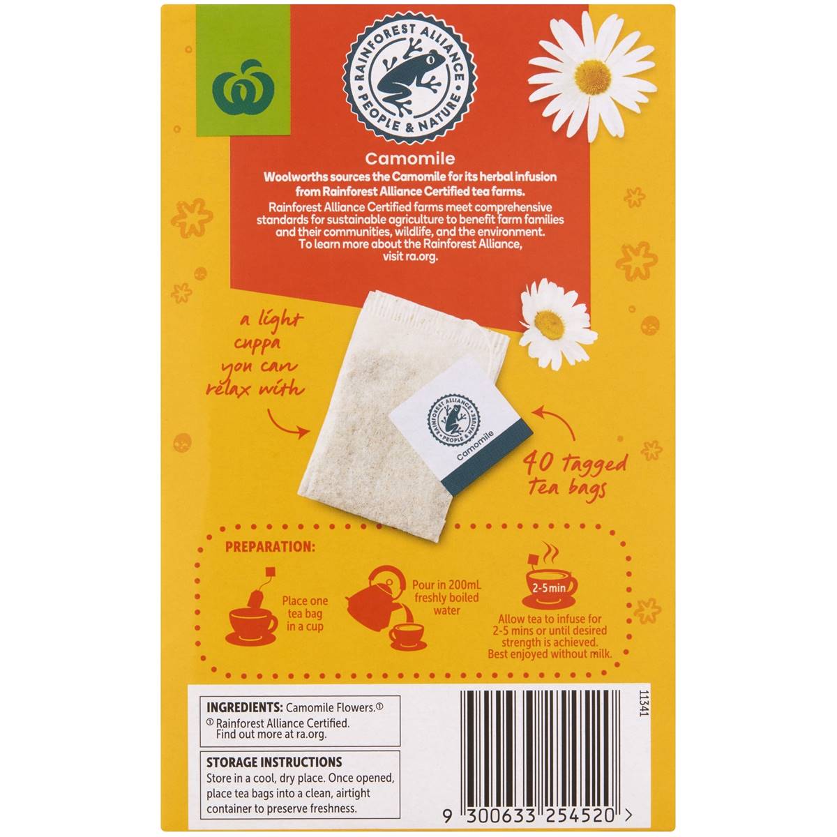 Woolworths Camomile Tea 40 Pack