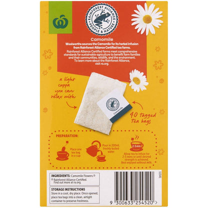Woolworths Camomile Tea 40 Pack