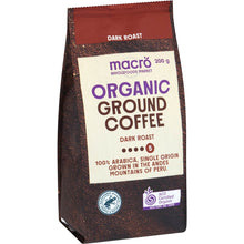 Macro Organic Fairtrade Ground Coffee Dark 200g