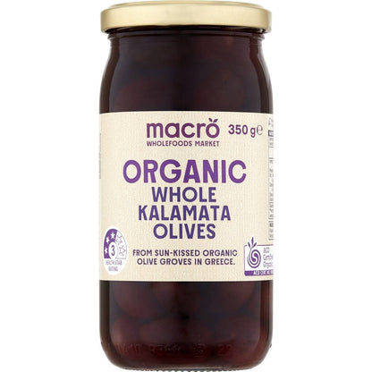 Macro Organic Olives Whole Greek Kalamata 350g
