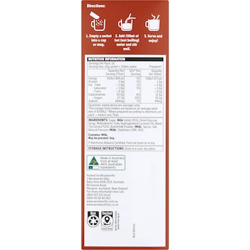 Woolworths Chai Latte Sachets 10 pack