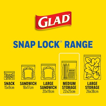 Glad Resealable Medium Storage Bags 15 pack