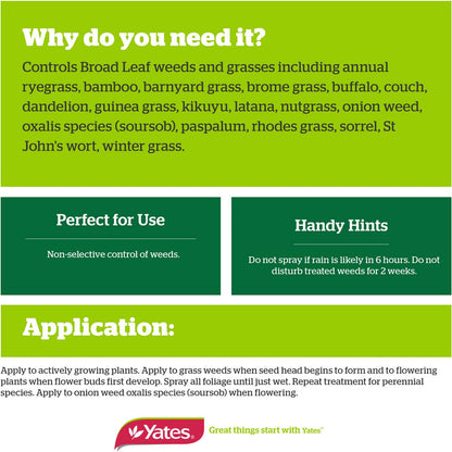 Yates Zero Weedkiller Broadleaf Weeds Spray Twin Pack 750ml x2 Pack