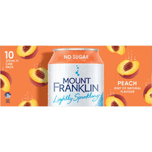 Mount Franklin Lightly Sparkling Peach Cans 375mL x 10 pack