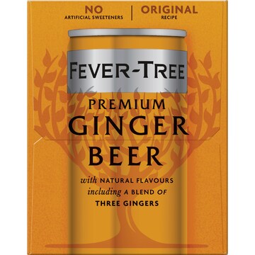 Fever-Tree Premium Ginger Beer Cans 250mL x 4 pack