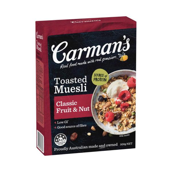 CARMAN'S MUESLI TOASTED CLASSIC FRUIT & NUT 500 GRAM