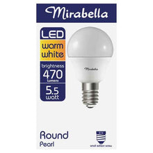 Mirabella E14 5.5W LED Warm White Round Bulb