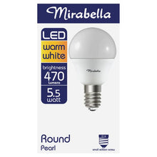 Mirabella E14 5.5W LED Warm White Round Bulb