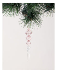 Luxe Christmas Acrylic Icicle Ornament Blush Pink
