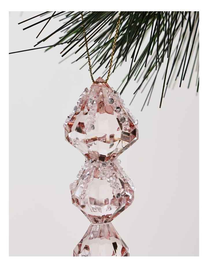 Luxe Christmas Acrylic Icicle Ornament Blush Pink