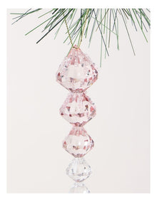 Luxe Christmas Acrylic Icicle Ornament Blush Pink