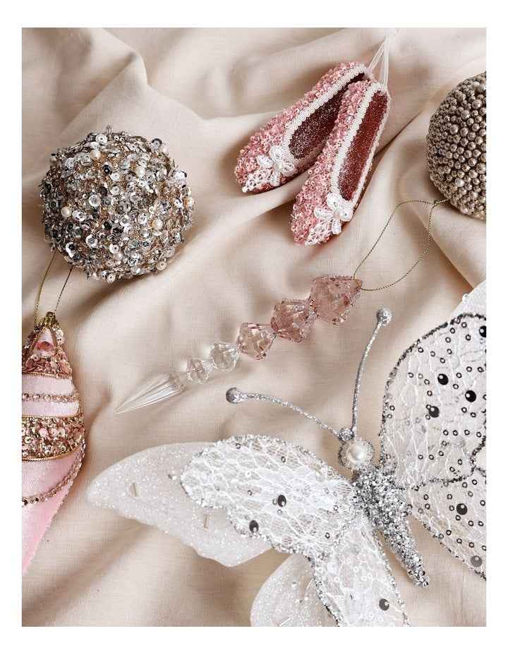 Luxe Christmas Acrylic Icicle Ornament Blush Pink