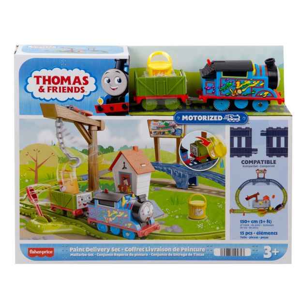 Toy Train Set with Paint Delivery Feature