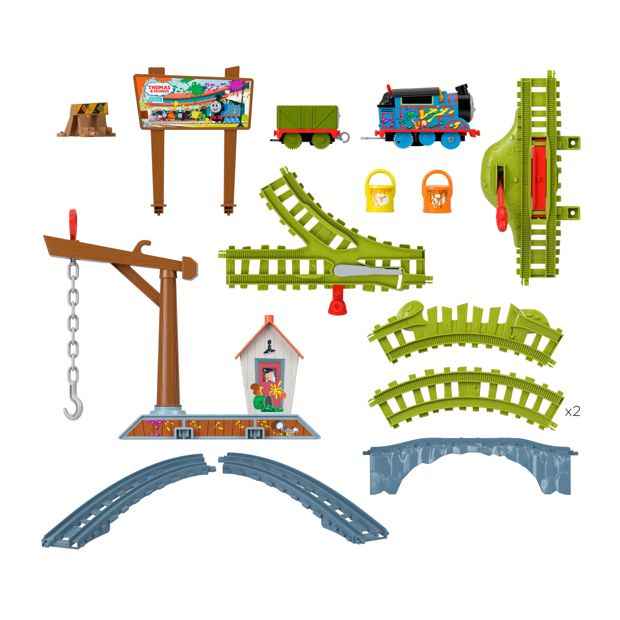 Toy Train Set with Paint Delivery Feature