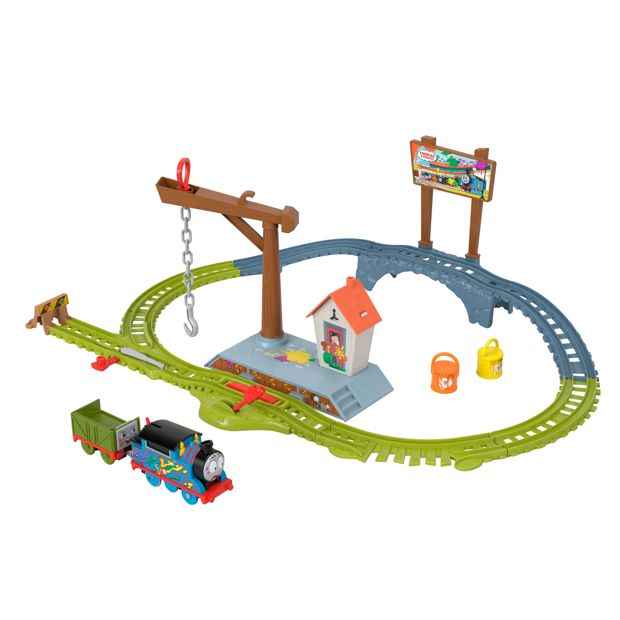Toy Train Set with Paint Delivery Feature