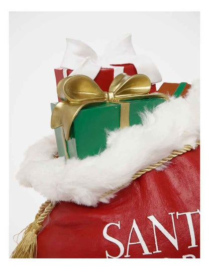 Heirloom Christmas Polyresin Gift Bag Shape Door Stopper in Red