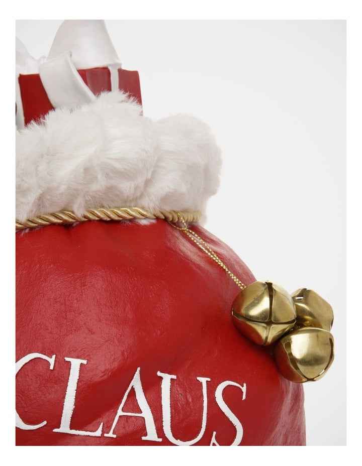 Heirloom Christmas Polyresin Gift Bag Shape Door Stopper in Red