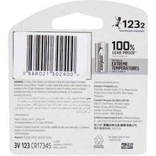 Energizer 123 Lithium Photo Battery 2 pack