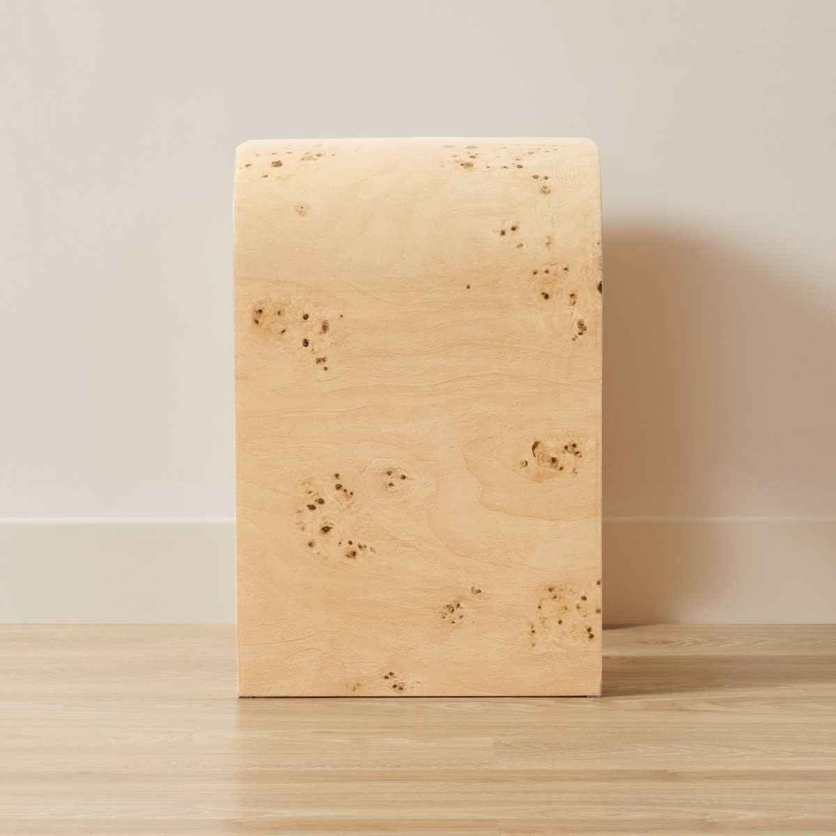 Burlwood Look Side Table