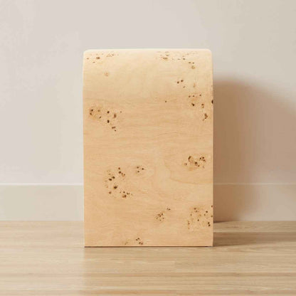 Burlwood Look Side Table