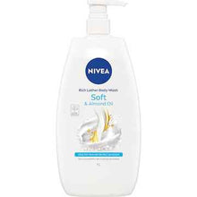 Nivea Rich Lather Soft & Almond Oil Body Wash & Shower Gel 1L