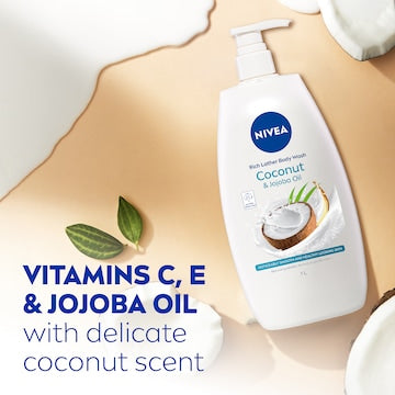 Nivea Rich Lather Coconut & Jojoba Oil Body Wash & Shower Gel 1L