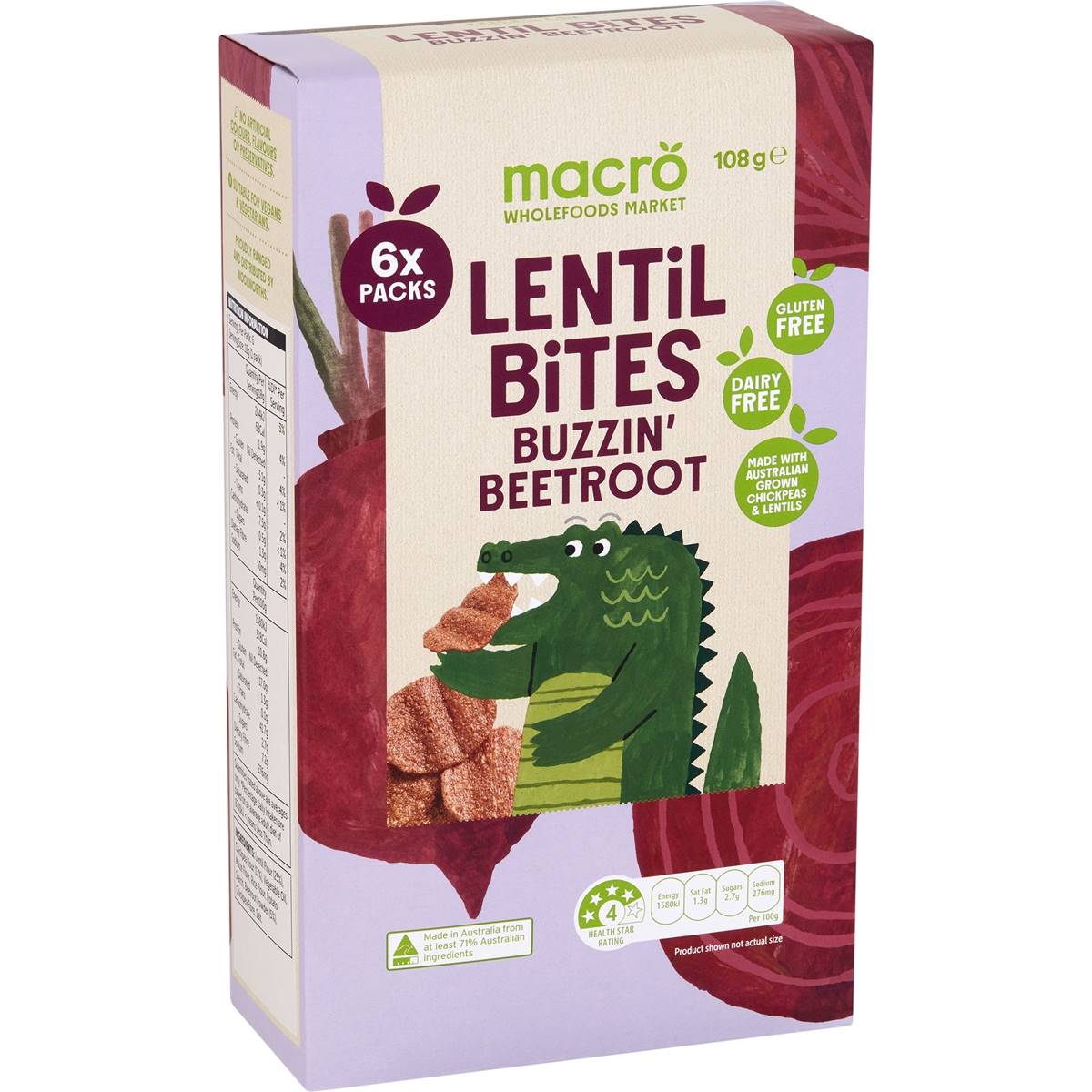 Macro Lentil Bites Beetroot 6 Pack