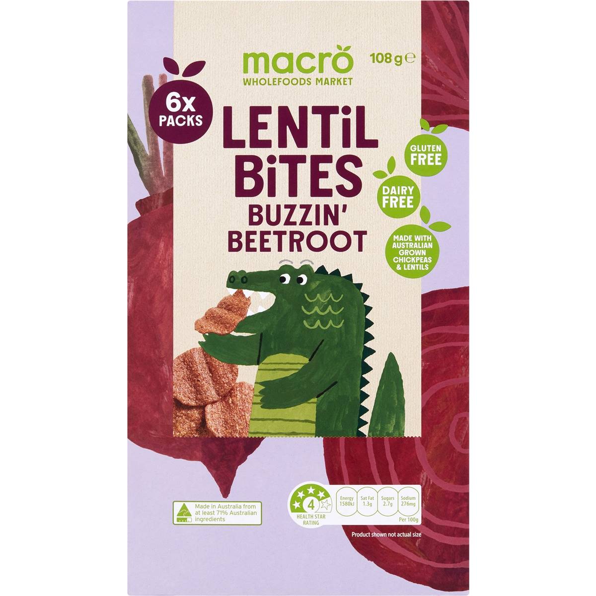 Macro Lentil Bites Beetroot 6 Pack