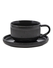 Brae Tea Cup & Saucer Set in Black