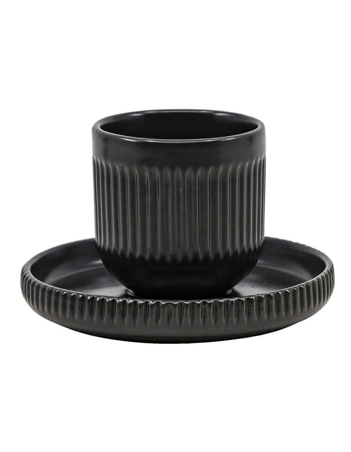 Brae Espresso Cup & Saucer Set Black