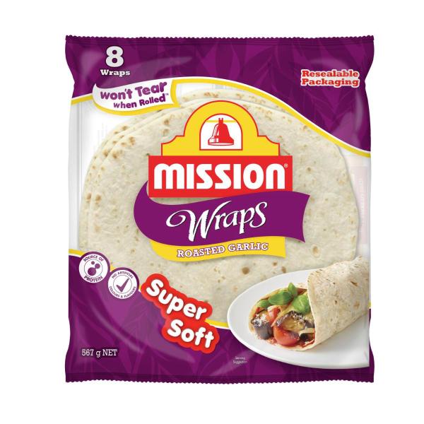 MISSION WRAPS SUPERSOFT ROASTED GARLIC
