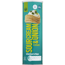 Woolworths Sour Cream & Onion Stacked Chips 160g