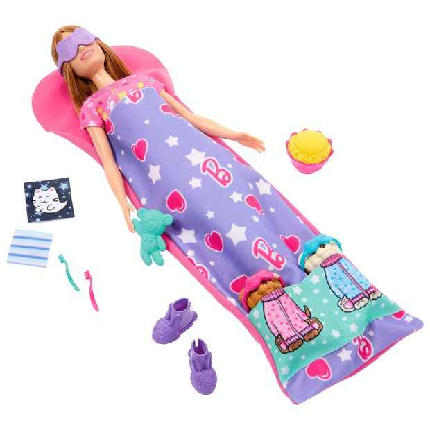 Barbie Doll & Puppy Slumber Party Playset