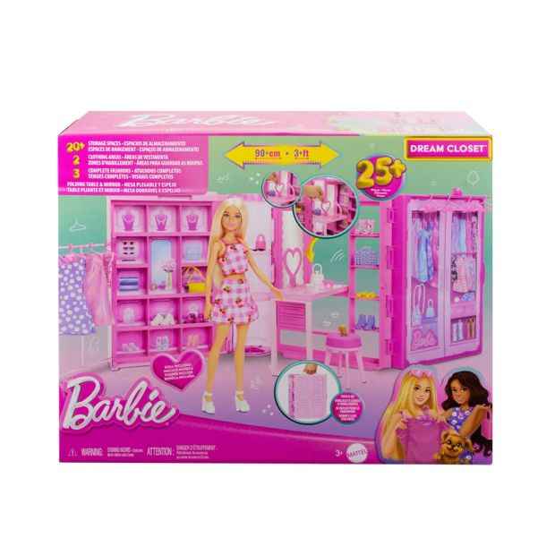 Barbie Dream Closet Toy Playset with Fashion Doll