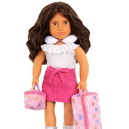 Our Generation Purrfectly Packed Kitty-Print Luggage & Accessories Set for 18" Dolls