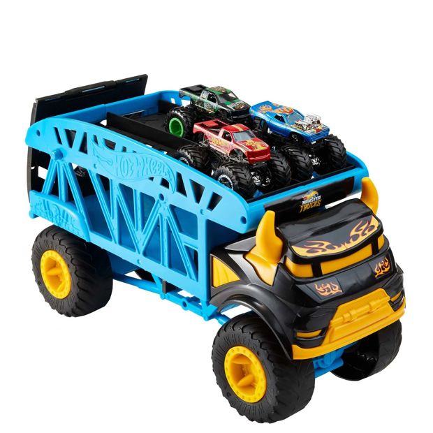 Hot Wheels Monster Trucks Monster Mover & 3 Trucks