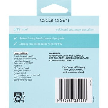 Oscar Orsen Mini Polybands With Storage Container 400 pack