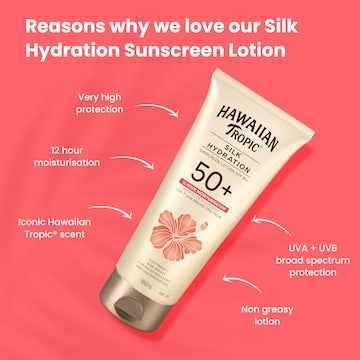Hawaiian Tropic SPF 50+ Silk Hydration Sunscreen Lotion 180mL