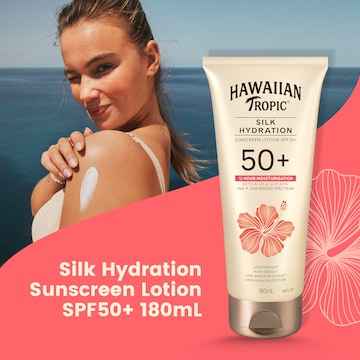Hawaiian Tropic SPF 50+ Silk Hydration Sunscreen Lotion 180mL