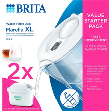 Brita Water Filter Jug Starter Pack Marella XL 3.5L With 2 Filters each